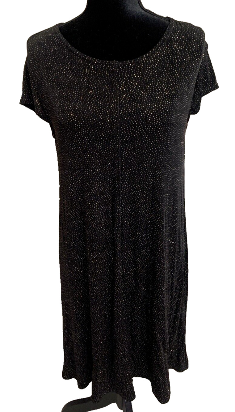 Vtg Sharon Anthony Dark Navy Sparkle Dress Size 14 Pullover Whimsigoth Romantic